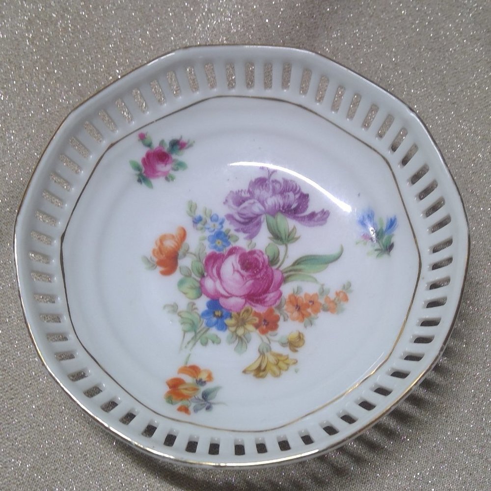 VTG Schumann Bavaria Trinket Bowl Reticulated